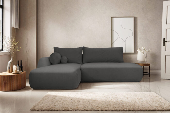 Ecksofa Fabo mit Schlaffunktion und Bettzeugcontainer, Stoff Quelle