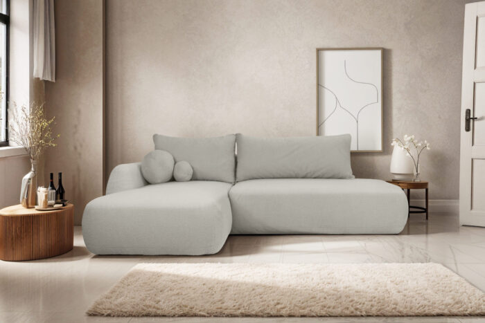 Ecksofa Fabo mit Schlaffunktion und Bettzeugcontainer, Stoff Quelle