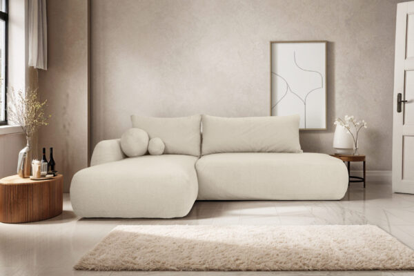 Ecksofa Fabo mit Schlaffunktion und Bettzeugcontainer, Stoff Quelle