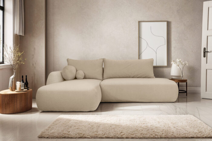 Ecksofa Fabo mit Schlaffunktion und Bettzeugcontainer, Stoff Quelle