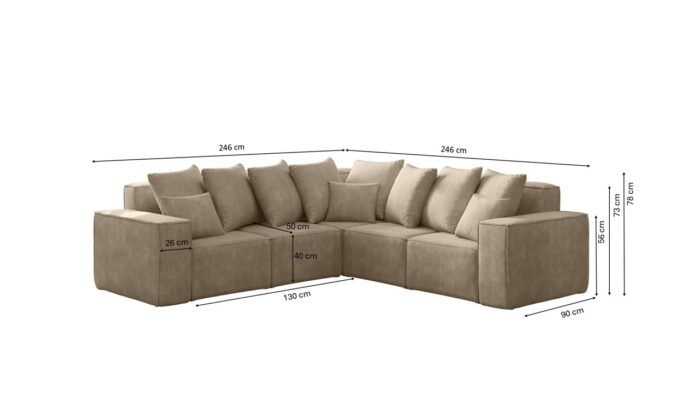 Modernes Ecksofa Corner aus der limitierten Kollektion Ella stoff Noel