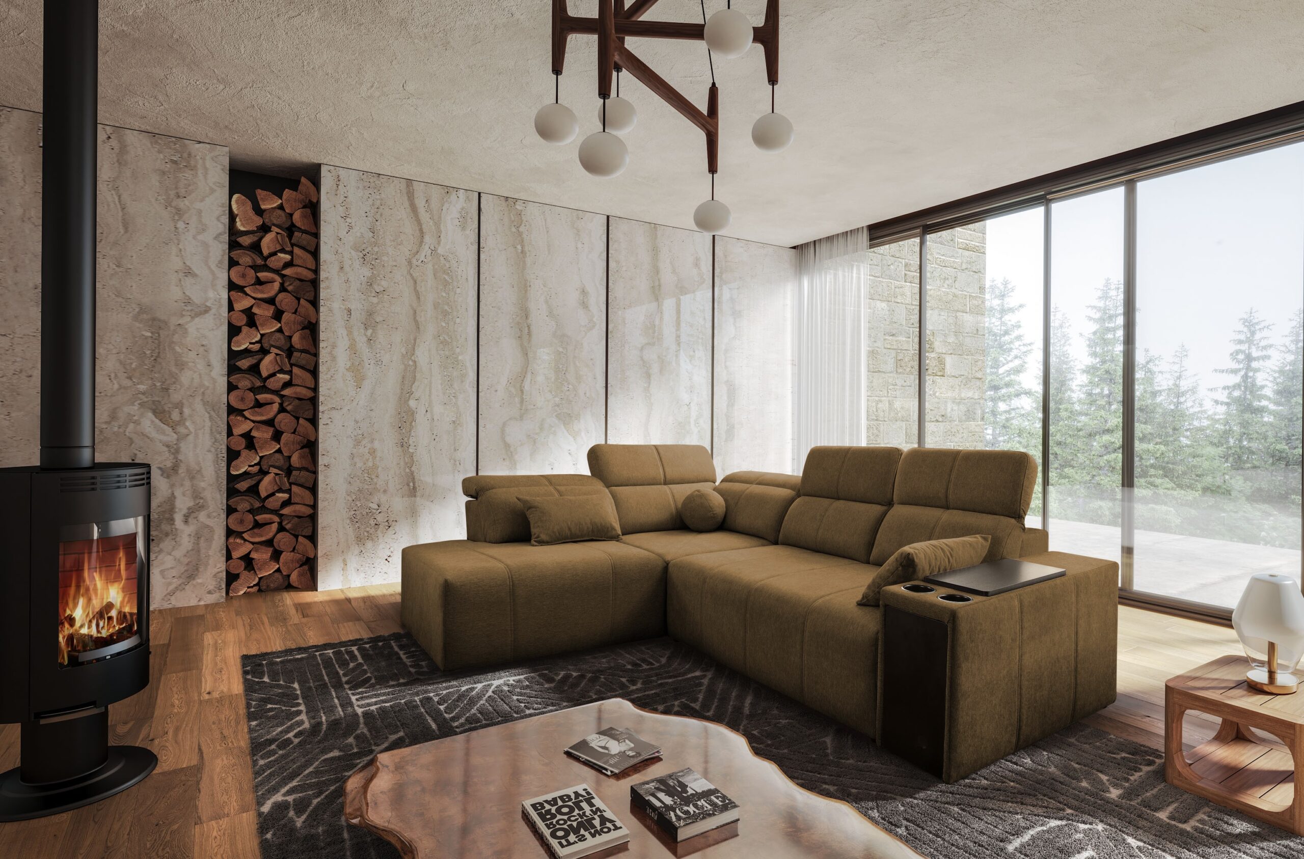 Ecksofa Mindy VII mit Schlaffunktion und verstellbarer Rückenlehne, Stoff Verita – Bild 3