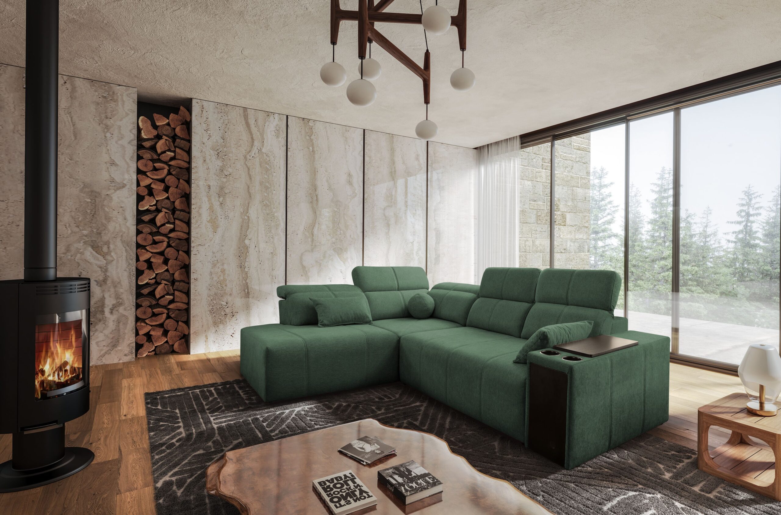 Ecksofa Mindy VII mit Schlaffunktion und verstellbarer Rückenlehne, Stoff Verita – Bild 5