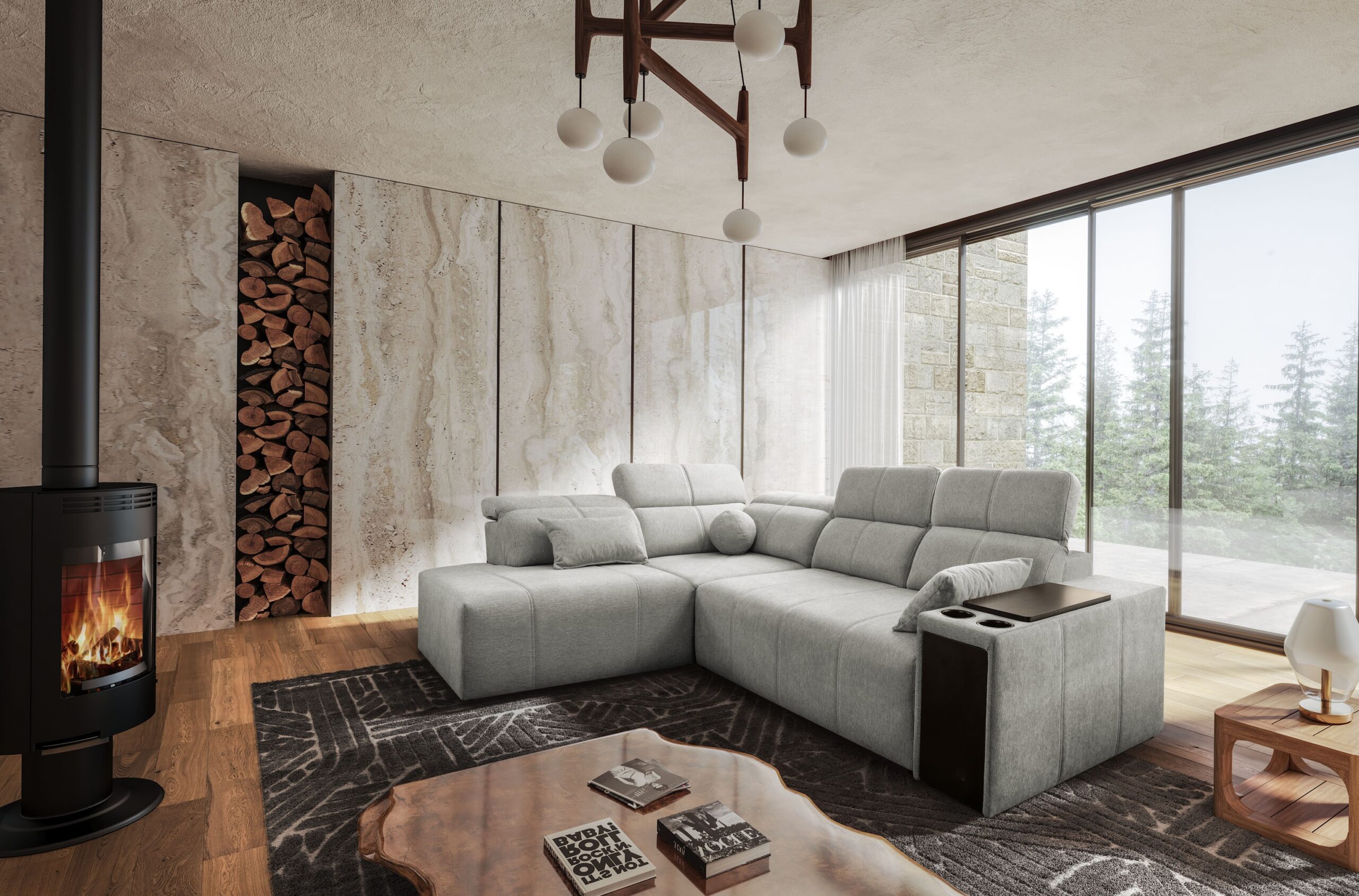 Ecksofa Mindy VII mit Schlaffunktion und verstellbarer Rückenlehne, Stoff Verita – Bild 2