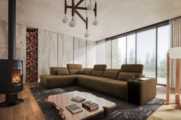 Ecksofa L-fom Mindy XI mit Schlaffunktion und verstellbarer Rückenlehne, Stoff Verita