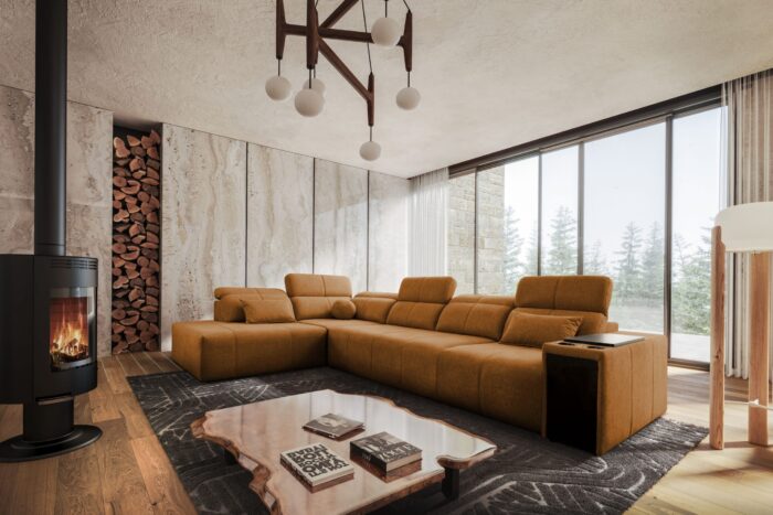 Ecksofa L-fom Mindy XI mit Schlaffunktion und verstellbarer Rückenlehne, Stoff Verita