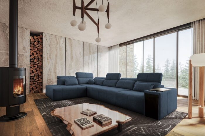 Ecksofa L-fom Mindy XI mit Schlaffunktion und verstellbarer Rückenlehne, Stoff Verita