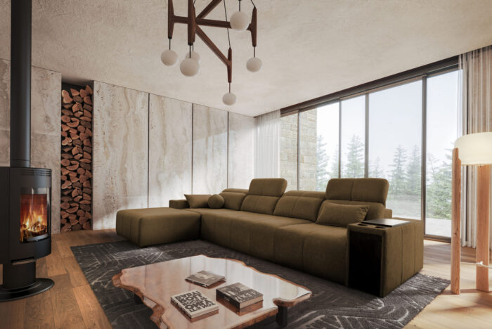 Ecksofa mit Schlaffunktion, USB und verstellbarer Rückenlehne Mindy XII, Stoff Verita