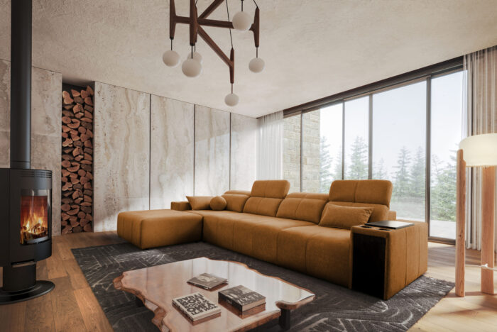 Ecksofa mit Schlaffunktion, USB und verstellbarer Rückenlehne Mindy XII, Stoff Verita