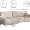 Ecksofa mit schlaffunktion und bettkasten, Eckcouch BEST XL stoff Poso Dicker Cord