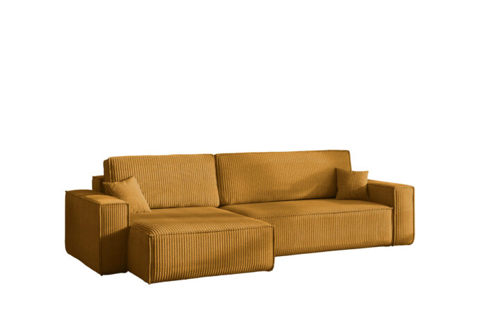Ecksofa mit schlaffunktion und bettkasten, Eckcouch BEST XL stoff Poso Dicker Cord