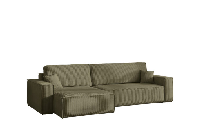 Ecksofa mit schlaffunktion und bettkasten, Eckcouch BEST XL stoff Poso Dicker Cord