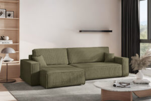 Ecksofa mit schlaffunktion und bettkasten, Eckcouch BEST XL  stoff Poso Dicker Cord