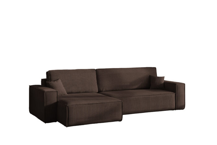 Ecksofa mit schlaffunktion und bettkasten, Eckcouch BEST XL stoff Poso Dicker Cord