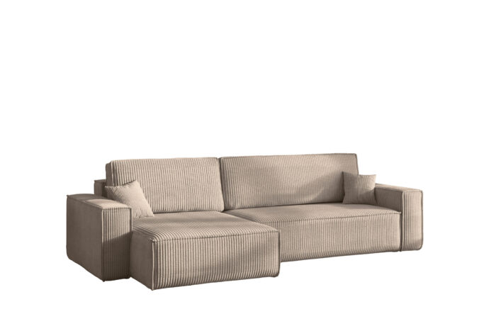 Ecksofa mit schlaffunktion und bettkasten, Eckcouch BEST XL stoff Poso Dicker Cord