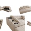 Ecksofa multifunktional Mindy X, Stoff Verita