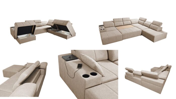 Ecksofa multifunktional Mindy X, Stoff Verita