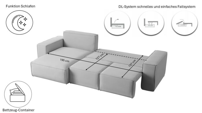 Modernes Ecksofa in L-Form aus der limitierten Kollektion Ella