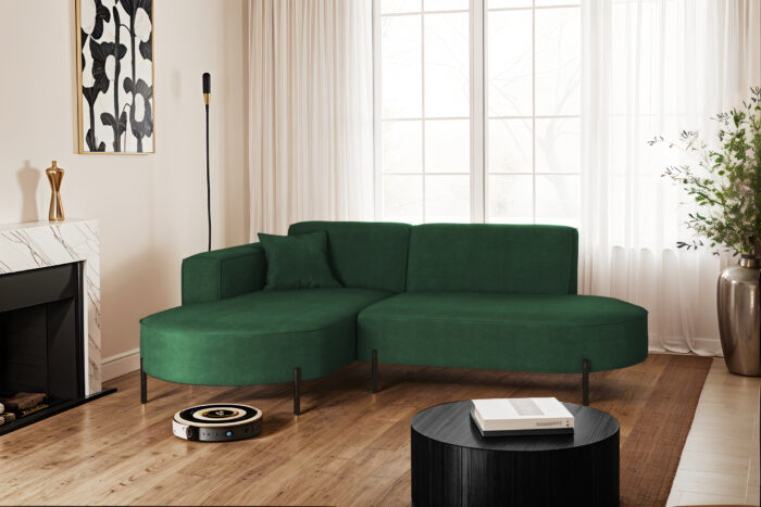 Ecksofa, Sofa L-Form Designer Modena Rein stoff Noel