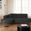 Ecksofa, Sofa L-Form Designer Modena Rein stoff Noel