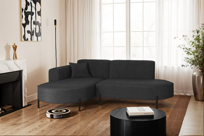 Ecksofa, Sofa L-Form Designer Modena Rein stoff Noel