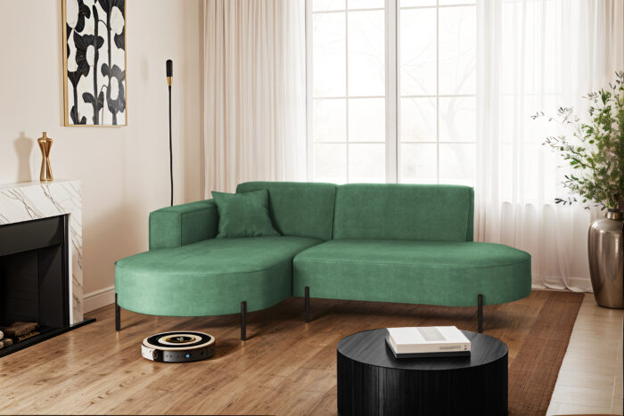 Ecksofa, Sofa L-Form Designer Modena Rein stoff Noel