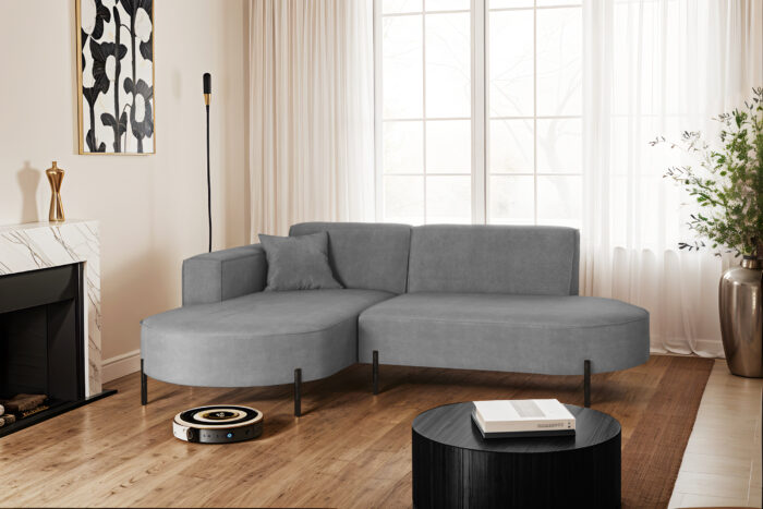 Ecksofa, Sofa L-Form Designer Modena Rein stoff Noel