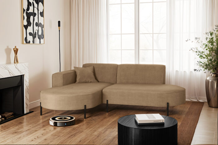 Ecksofa, Sofa L-Form Designer Modena Rein stoff Noel