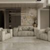 Lux 2+1 + 1 Sofagarnitur, elegant, klassisch, schick in elegantem Whisper Stoff