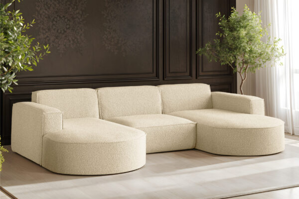 Ecksofa, Couch, Sofa U-form Modena Studio stoff Quelle