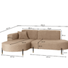 Ecksofa, Sofa L-Form Designer Modena Rein stoff Noel