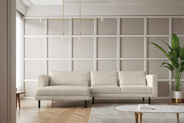 Ecksofa L-form Dani modern und geräumig Stoff Poso