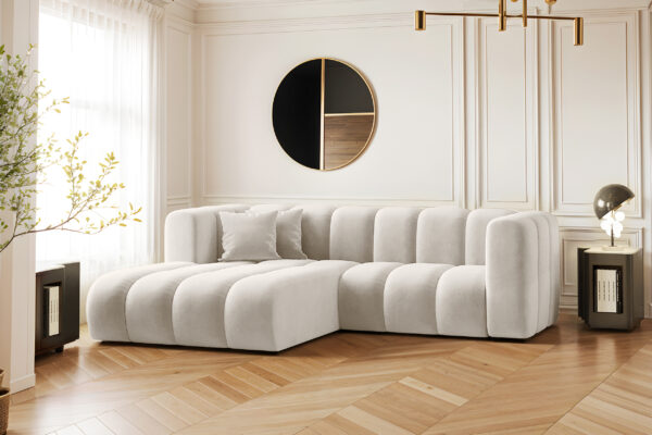 Ecksofa, L-from, Sofa Grand modular stoff Salvador