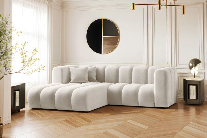 Ecksofa, L-from, Sofa Grand modular stoff Salvador
