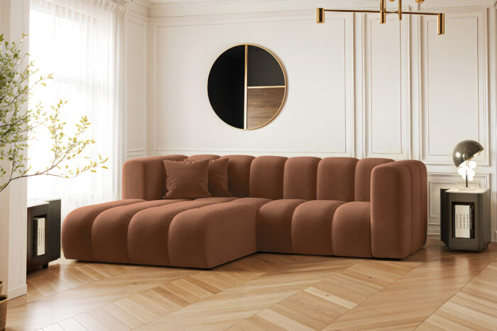 Ecksofa, L-from, Sofa Grand modular stoff Salvador