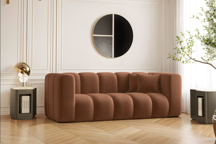 Couch, Sofa, Zweisitzer-Sofa Grand Modular Stoff Salvador