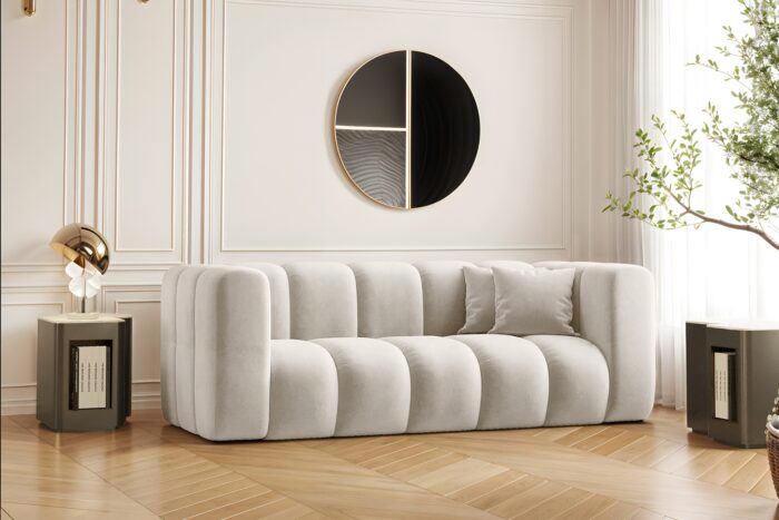 Couch, Sofa, Zweisitzer-Sofa Grand Modular Stoff Salvador