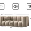 Couch, Sofa, Zweisitzer-Sofa Grand Modular Stoff Salvador