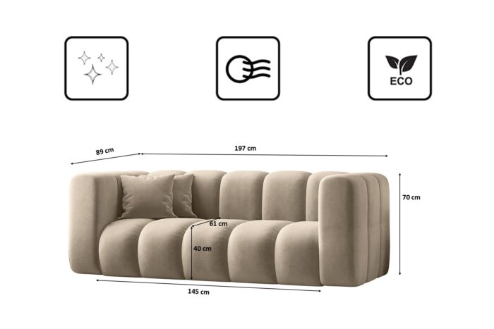 Couch, Sofa, Zweisitzer-Sofa Grand Modular Stoff Salvador