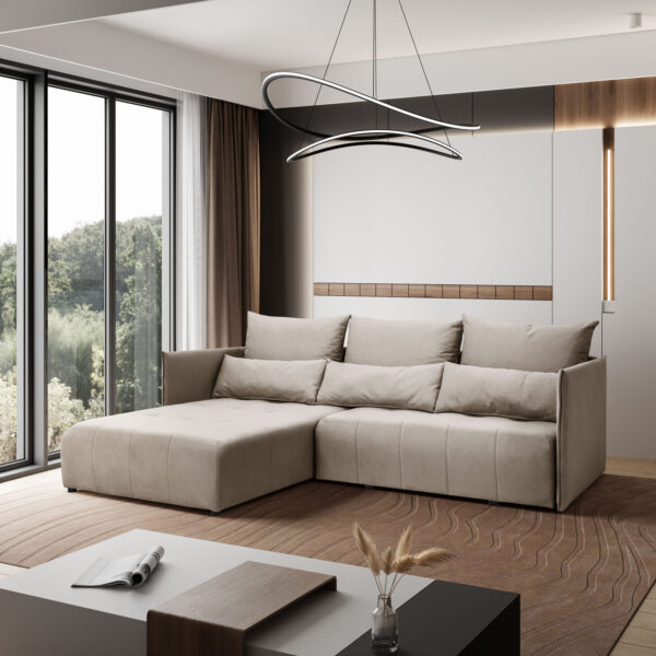 Ecksofa, Sofa L form, Couch L form Hannover L stoff Castel – Bild 8