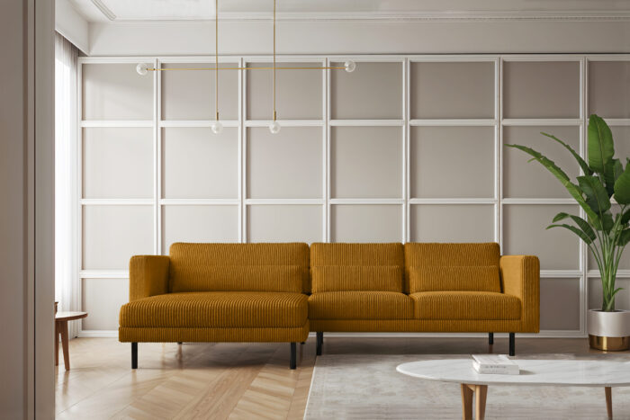 Ecksofa L-form Dani modern und geräumig Stoff Poso