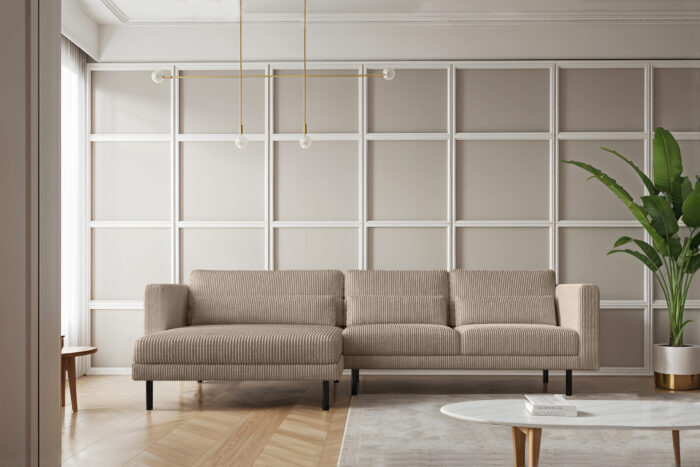 Ecksofa L-form Dani modern und geräumig Stoff Poso