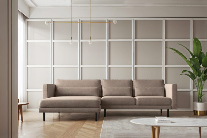 Ecksofa L-form Dani modern und geräumig Stoff Verita