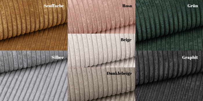 Ecksofa L-form Dani modern und geräumig Stoff Poso