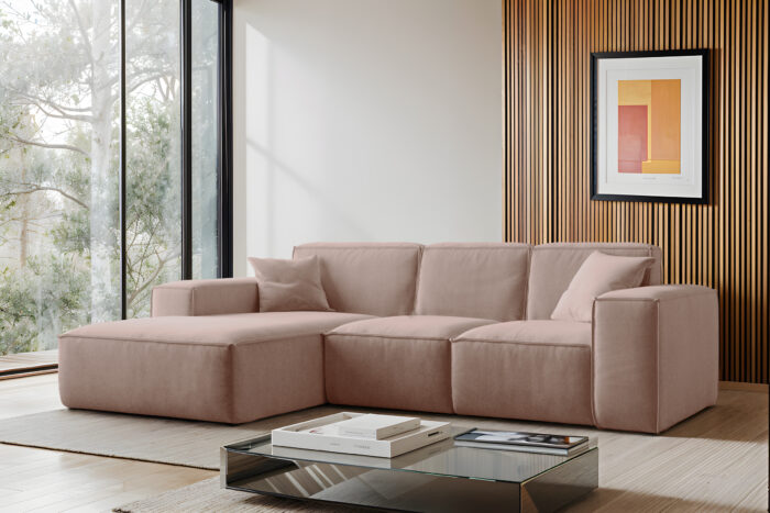 Ecksofa, Sofa L form, Couch L form Siena L stoff Salvador