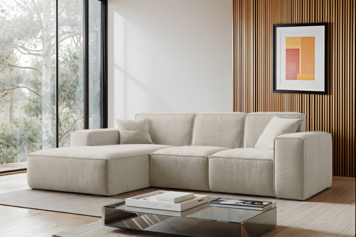 Ecksofa, Sofa L form, Couch L form Siena L stoff Salvador