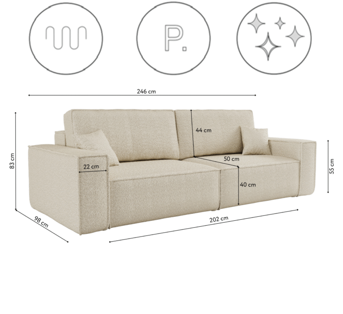 Sofa mit Schlaffunktion BEST Stoff Quelle