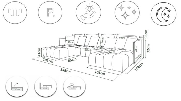 Ecksofa, Sofa U form, Couch U form Hannover U stoff Castel