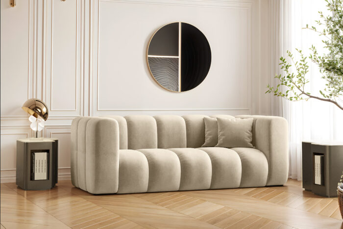 Couch, Sofa, Zweisitzer-Sofa Grand Modular Stoff Salvador