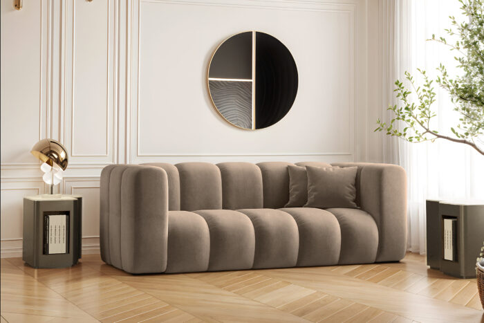 Couch, Sofa, Zweisitzer-Sofa Grand Modular Stoff Salvador